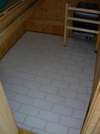 Dirty Tiled Sauna after being cleaned by Tile Doctor Cambridge